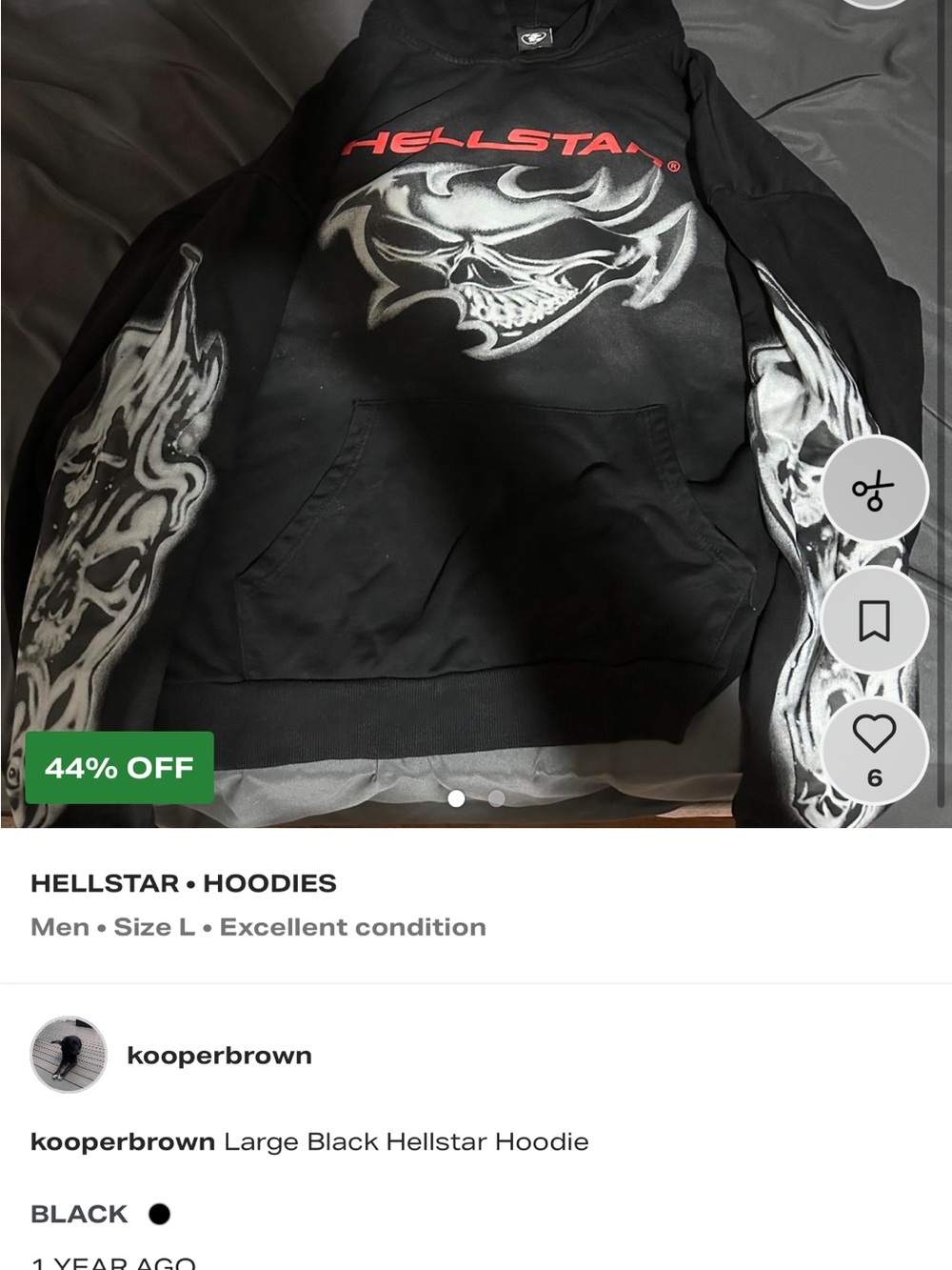 Black Crewneck Sweater with Skull Graphic rep